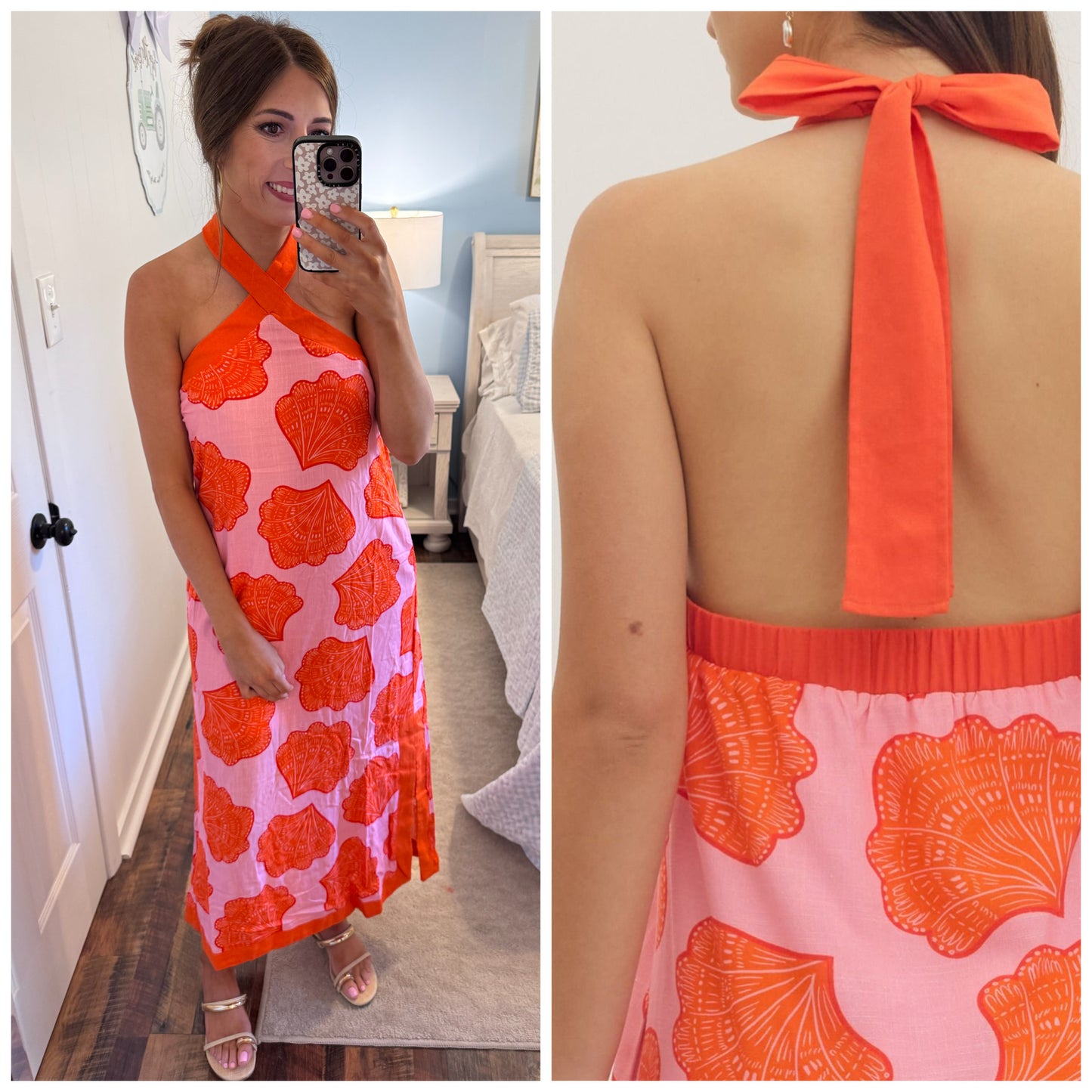 Shell Print Halter Maxi