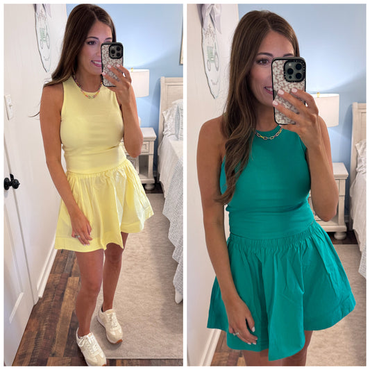 Ribbed Tank and Skirt Set