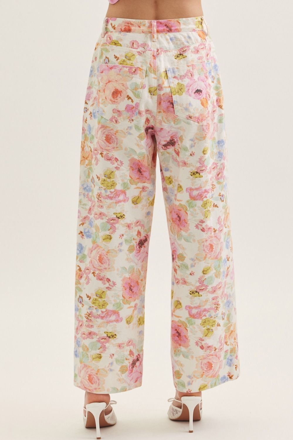 Multi Floral Cropped Pants