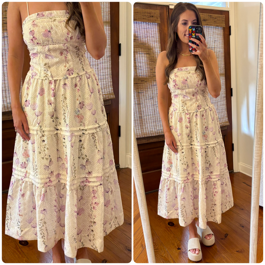 Yellow Floral Eyelet Set