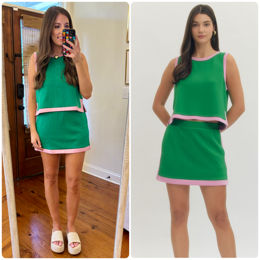 Green/Pink Skort Set