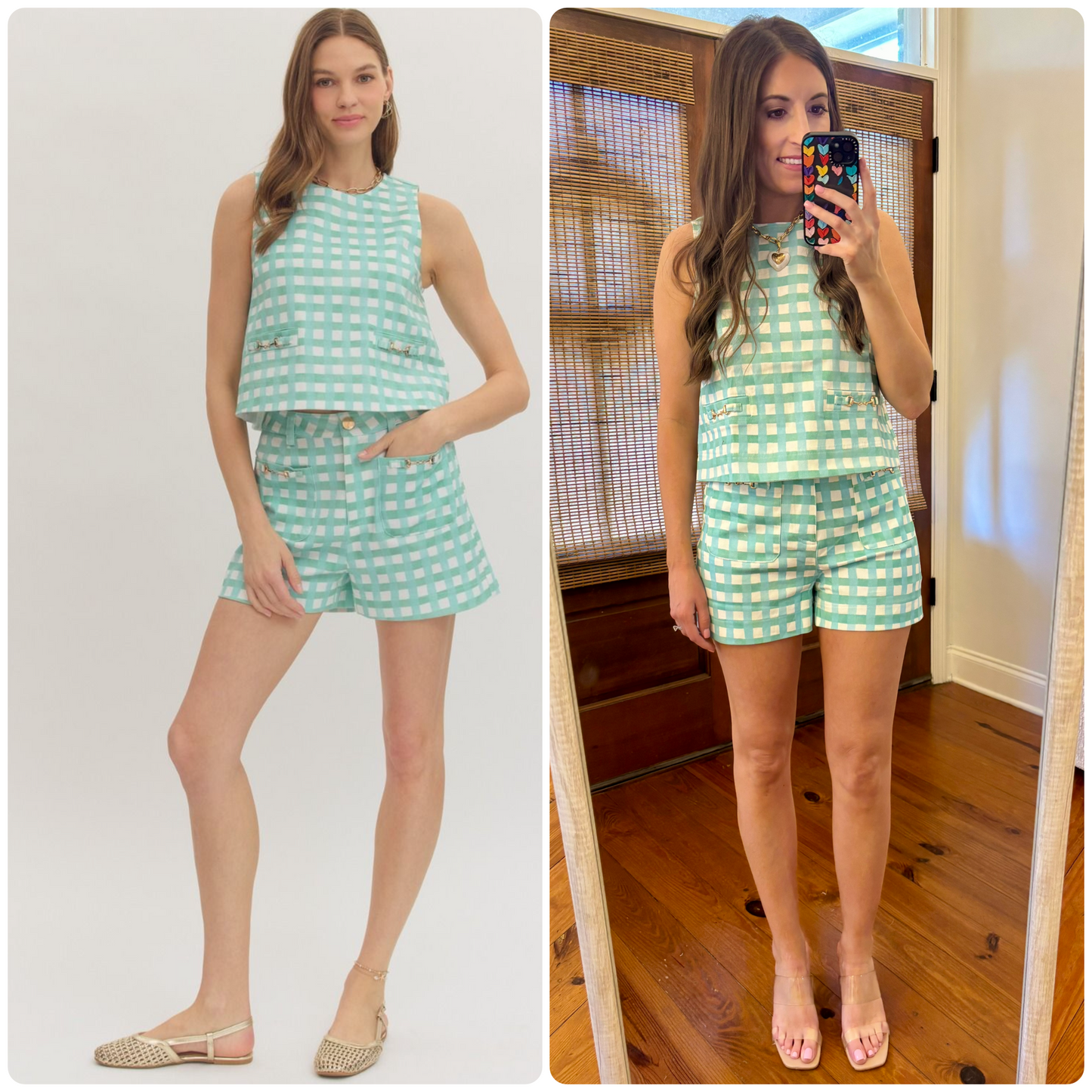 Mint Plaid Set
