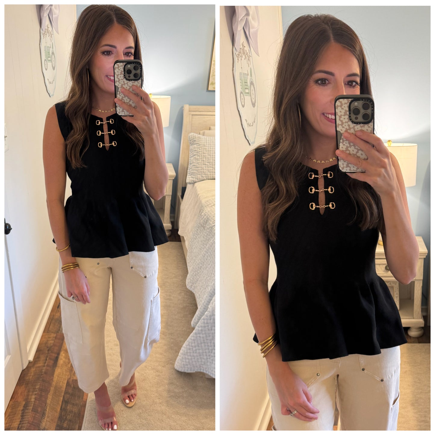 Black Peplum Top