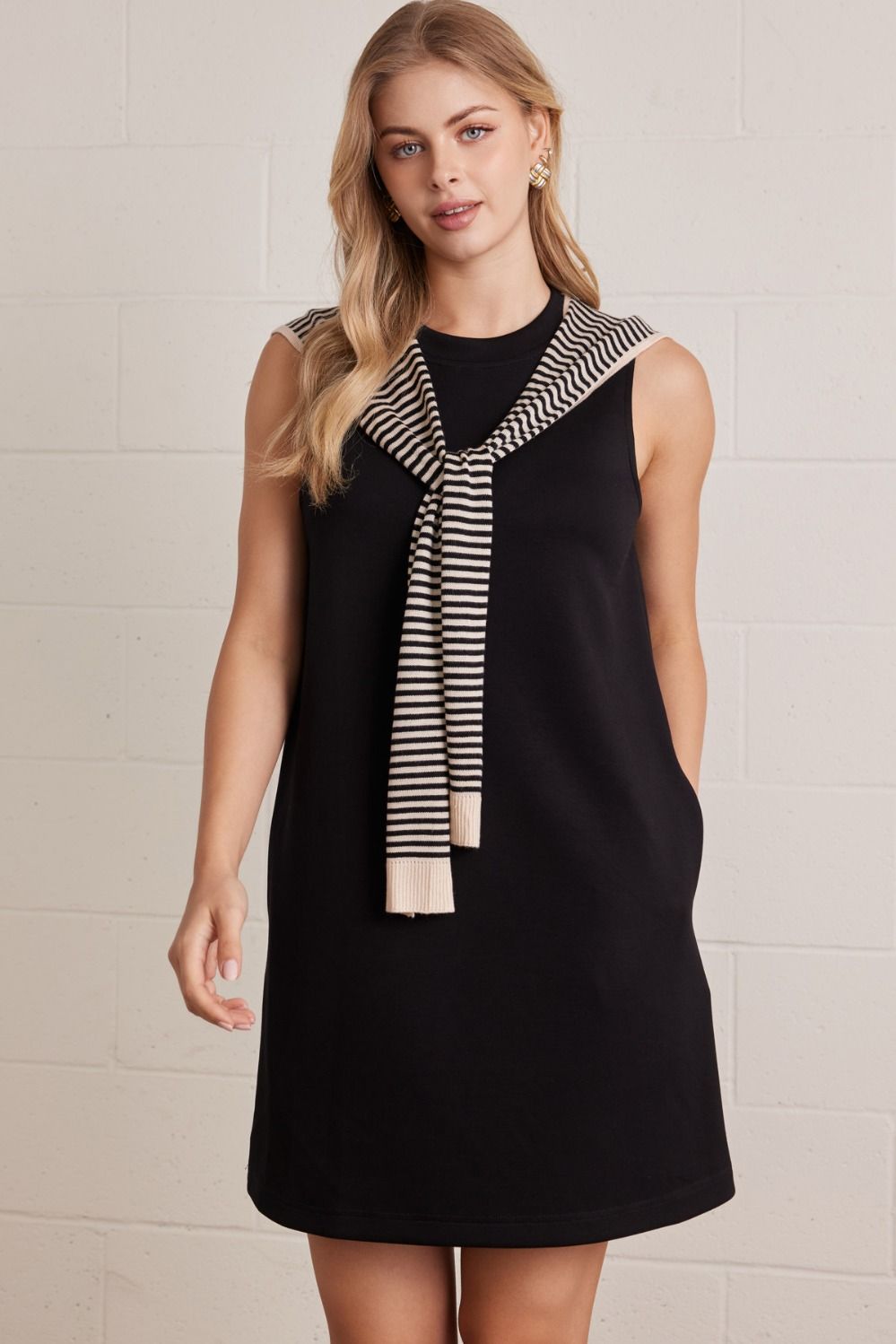 Black Attached Sweater Mini