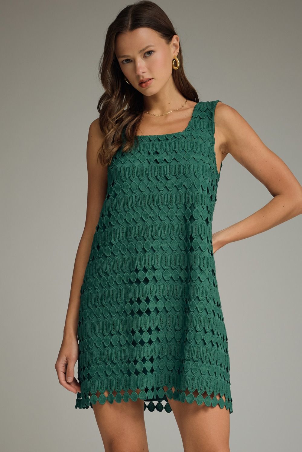 Pine Crochet Mini Dress