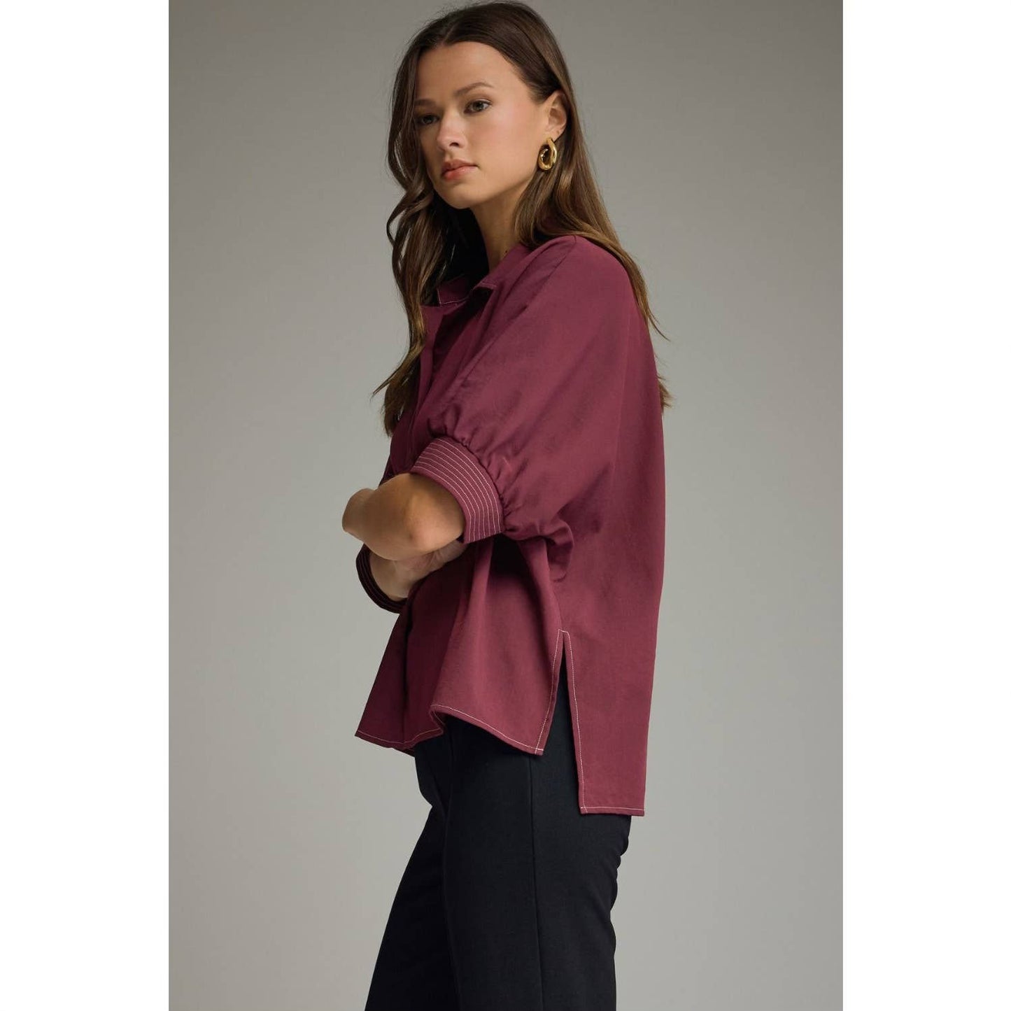 Merlot Stitch Top