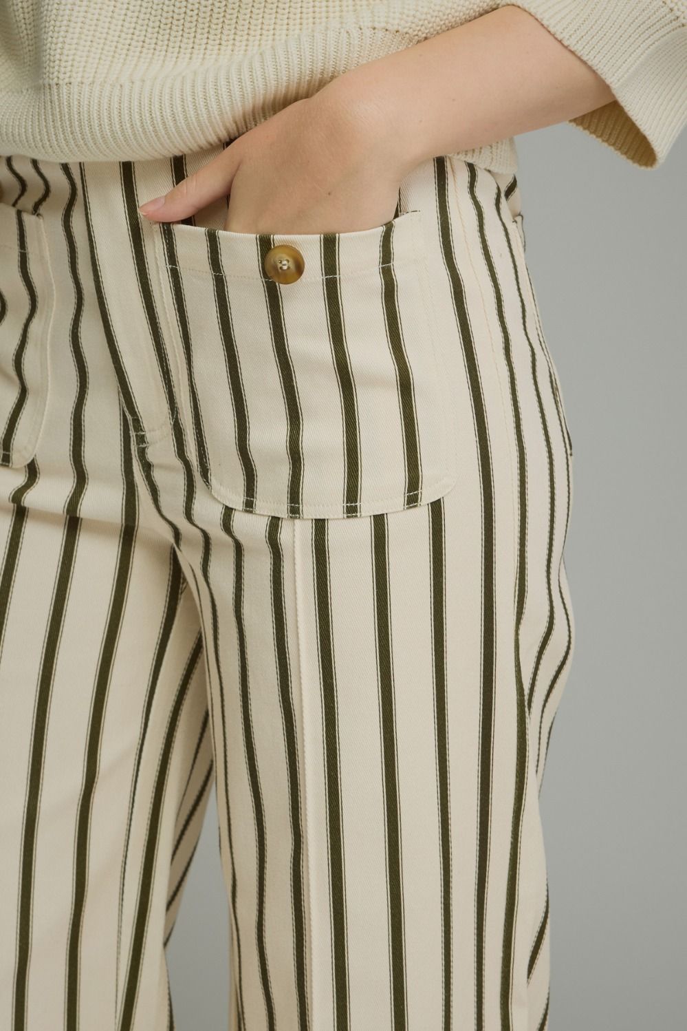 Olive Striped Pants