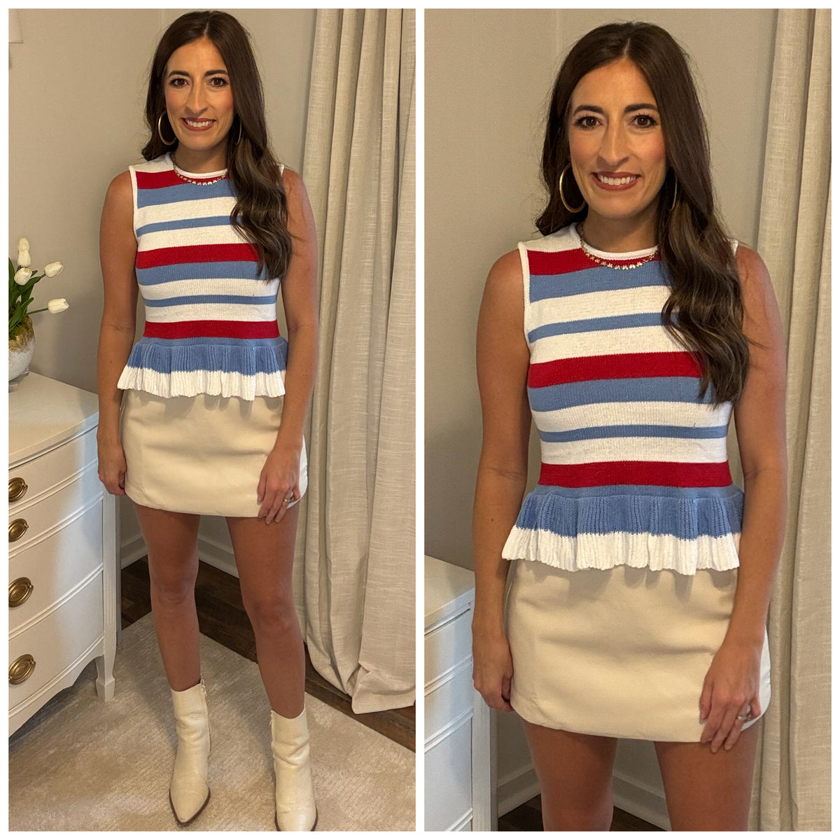 Red/Blue Striped Tank