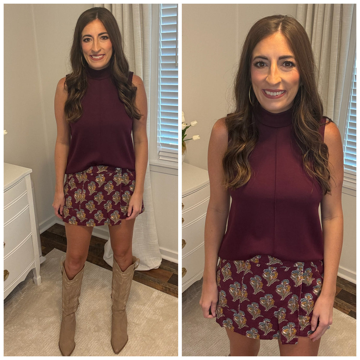 Floral Print Wrap Skort