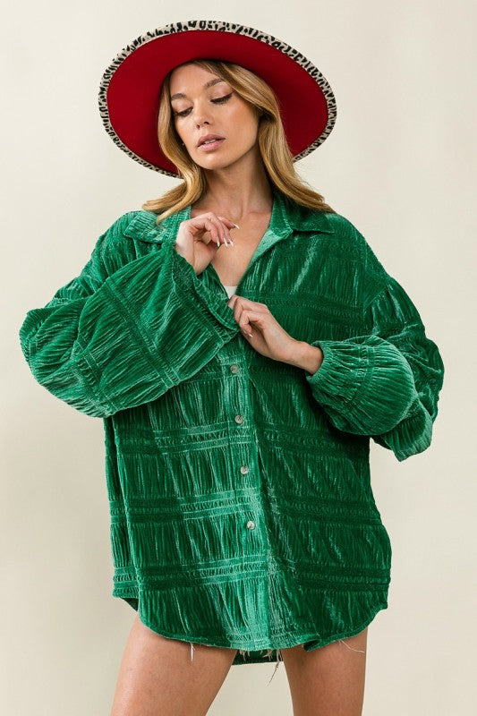 Jade Textured Smocked Top