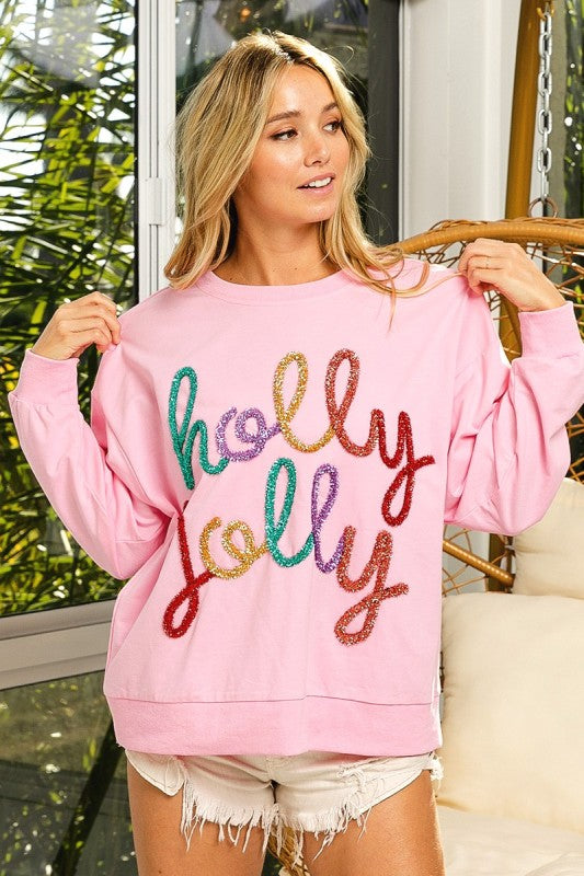 Pink Holly Jolly Top