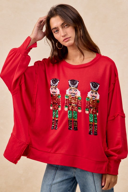 Red nutcracker Pullover