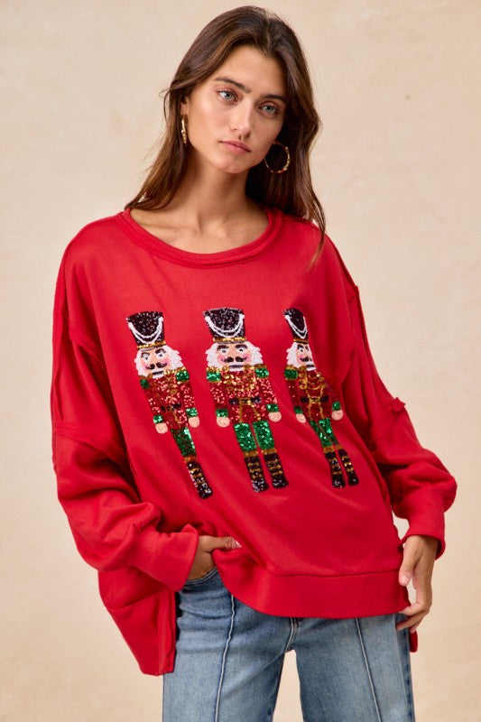 Red nutcracker Pullover