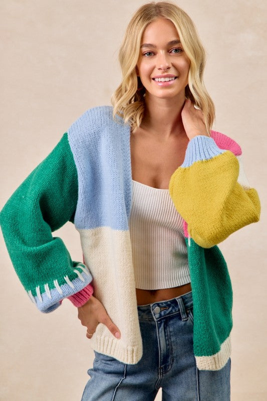 Colorblock Sweater Cardigan