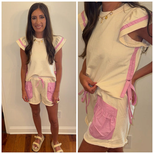 Cream/Pink Set